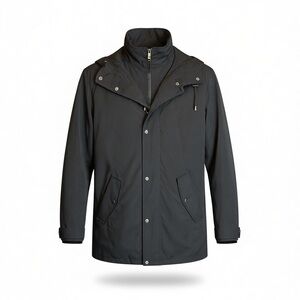 HFX Women’s Hooded Water-Resistant Trench Coat‎, Black, Small Raincoat